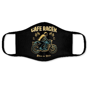 Discover Cafe Racer Born To Ride Face Masks