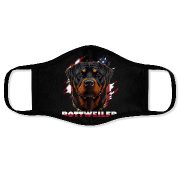Discover Patriotic Rottweiler Dog US American Flag Face Masks