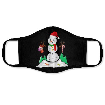 Discover Funny Golf Ball Snowman Balls Christmas Pajama Gif Face Masks