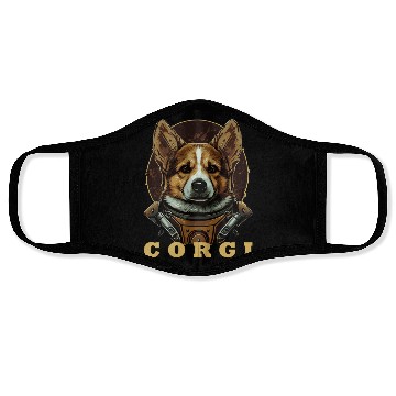 Discover Astronaut Corgi Space Astronomy Galaxy Lover Funny Face Masks