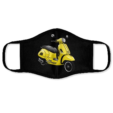 Discover Moped Motorcycle Cartoon Illustration Face Masks