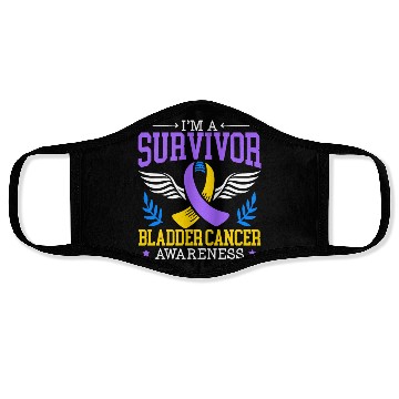 Discover Bladder Cancer Survivor Bladder Cancer Awareness Face Masks