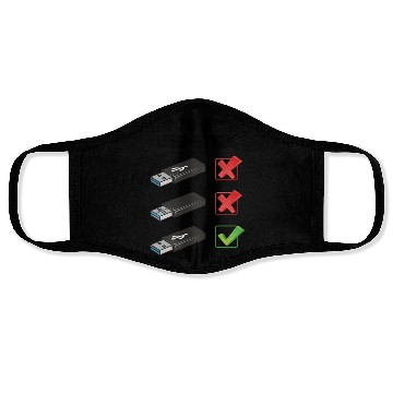 Discover How To Insert USB Stick Funny Programmer Meme Face Masks