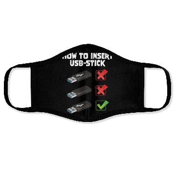 Discover How To Insert USB Stick Funny Programmer Meme Face Masks