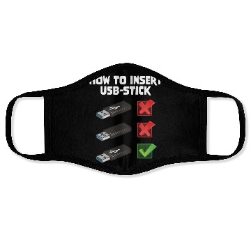 Discover How To Insert USB Stick Funny Programmer Meme Face Masks