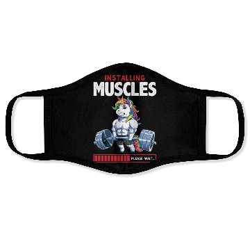 Discover Installing Muscles Deadlfit Unicorn Gym Face Masks