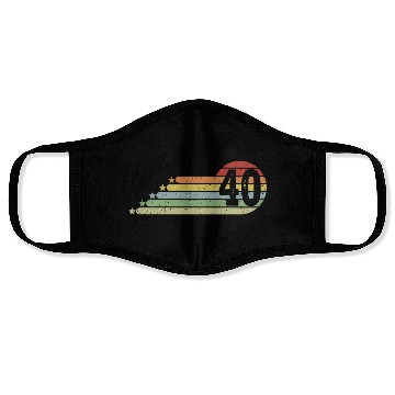 Discover 40th Birthday Retro Vintage 40 Years Men Women Face Masks