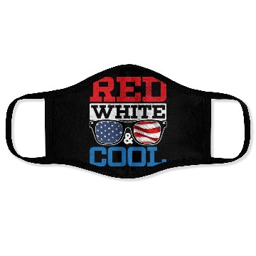 Discover Red White And Cool America USA Flag 4th Of July Face Masks