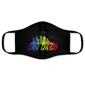 Discover San Diego Pride Skyline, Pride Parade San Diego Face Masks