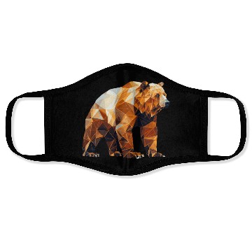 Discover Geometric Bear Head Abstract Polygonal Wild Animal Face Masks