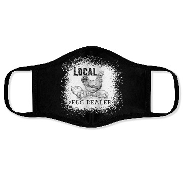 Discover Local Egg Dealer Funny Bleached Chicken Lover Farm Face Masks