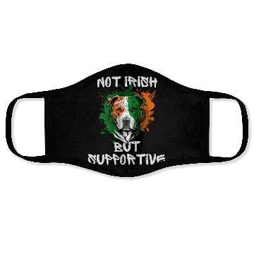 Discover not irish but supportive pitbull mom Face Masks