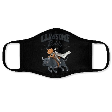 Discover Western Rodeo Cat "Clawsome Rider" Design for a Face Masks