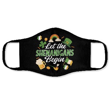 Discover Let The Shenanigans Begin St Patricks Day Face Masks