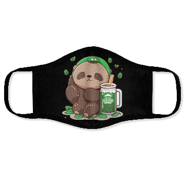 Discover Sloth drinking beer sloth wear irish sunglass Face Masks