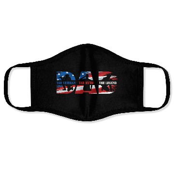 Discover Veteran Dad American Flag US Father Patriotic Face Masks