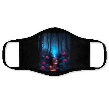 Discover Lost in the Blue Forest Face Masks