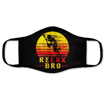 Discover Relax Bro Lacrosse Player Gift in Retro Vintage Face Masks
