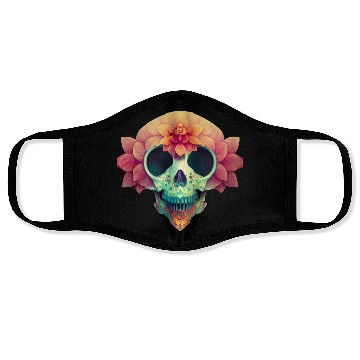 Discover Floral Skull Candy Face Masks