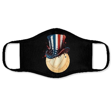 Discover Patriotic America USA Flag 4th Of July Volleyball Face Masks