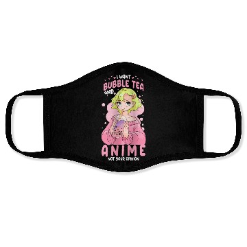 Discover I Want Bubble Tea And Anime Funny Boba Tapioca Pea Face Masks