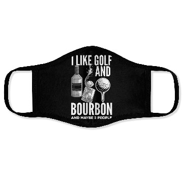 Discover Golf Bourbon Whiskey Gift Golfer Face Masks