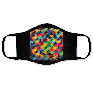 Discover geometric psychedelic wallpaper Face Masks