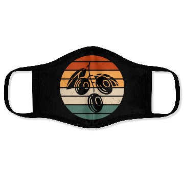 Discover Retro Green Olive Design Face Masks