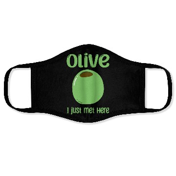 Discover Green Olive Lover Quote Face Masks