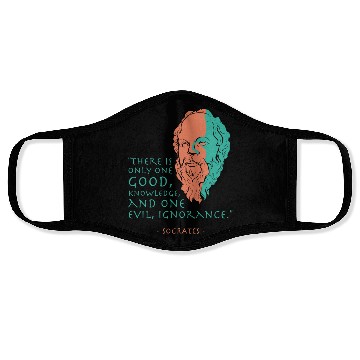 Discover Socrates Stoic Philosophy Quote Face Masks