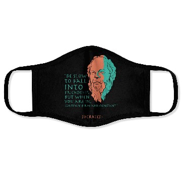 Discover Socrates Stoic Philosophy Quote Face Masks