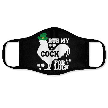Discover Rub My Cock for Good Luck, Funny St Patrick's Day Face Masks