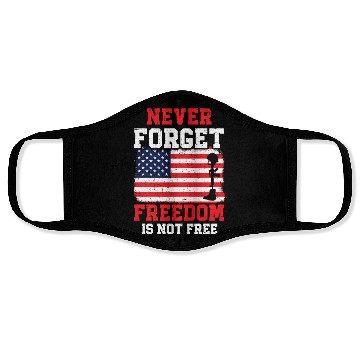 Discover Never Forget Freedom Is Not Free USA Memorial Day Face Masks