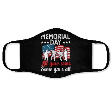 Discover All Gave Some Some Gave All USA Flag Memorial Day Face Masks