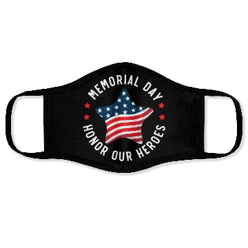 Discover Patriotic Veteran USA Flag American Memorial Day Face Masks