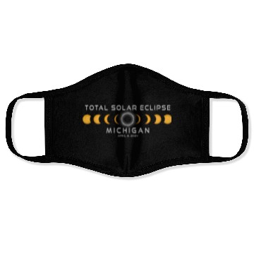 Discover Michigan Solar Eclipse 2024 April 8 Souvenir Face Masks