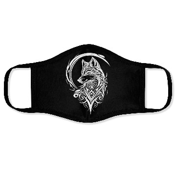 Discover Pretty Wolf Portrait T Tattoo Style Face Masks