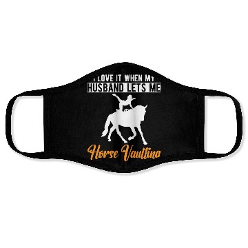 Discover Funny Equestrian Horse Vaulting Wife Face Masks