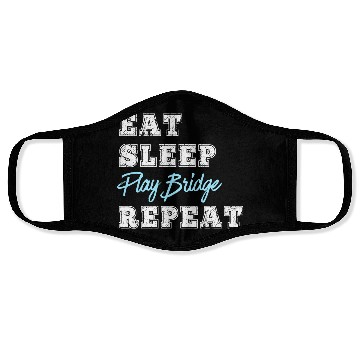 Discover Funny Play Bridge Card Game Eat Sleep Repeat Face Masks