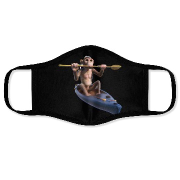 Discover Monkey in a kayak Face Masks
