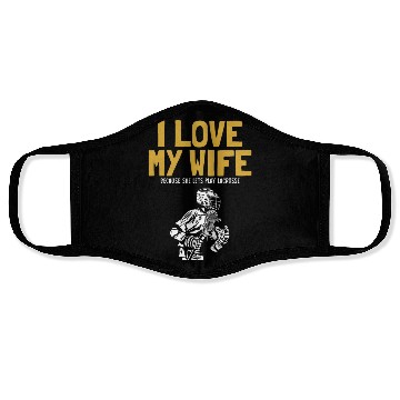 Discover I Love My Wife Lacrosse Lax Legend Fan Mom Goalie Face Masks