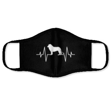 Discover lion heartbeat Face Masks