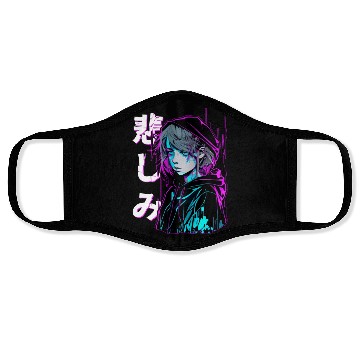 Discover Sad Emo Anime Japanese Aesthetic Vaporwave Face Masks