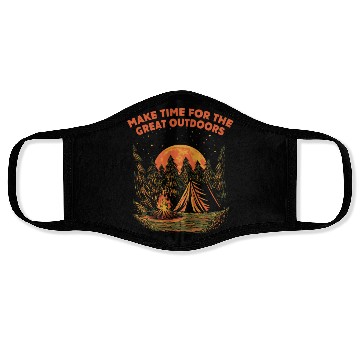 Discover Make Time for Outdoors Camping Hiking Camper Hiker Face Masks