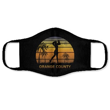 Discover Retro Orange County Women's Golf Golfing Fan Face Masks