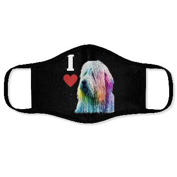 Discover Colorful komondor dog cute doggy Neon breed colore Face Masks