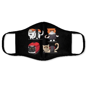Discover Sushi Persian Cat for Funny Cat Lover Face Masks