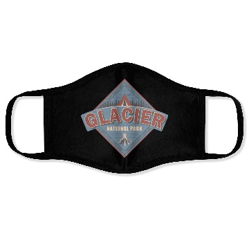 Discover Glacier National Park Montana Vintage US Camping Face Masks