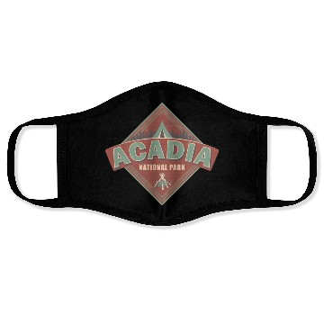 Discover Acadia National Park Maine Vintage US Camping Face Masks
