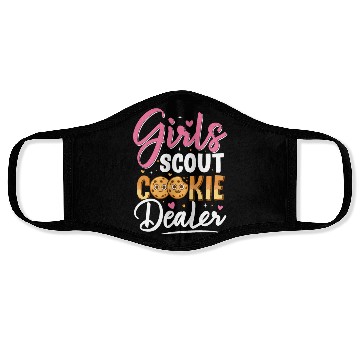 Discover Scout For Girls Cookie Dealer Funny Scouting Famil Face Masks